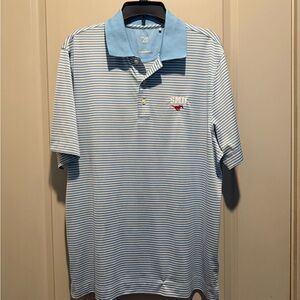 SMI Men's Blue Striped Polo Shirt